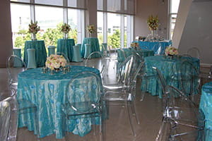 Island Blue Spandex Highboy Cocktail Table Covers