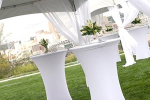 Spandex White Highboy Cocktail Table Covers