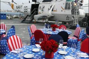 Red & Blue Theme - Spandex Chair & Table Covers 