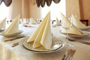 Table Covers Napkins Spun Poly Ivory Min